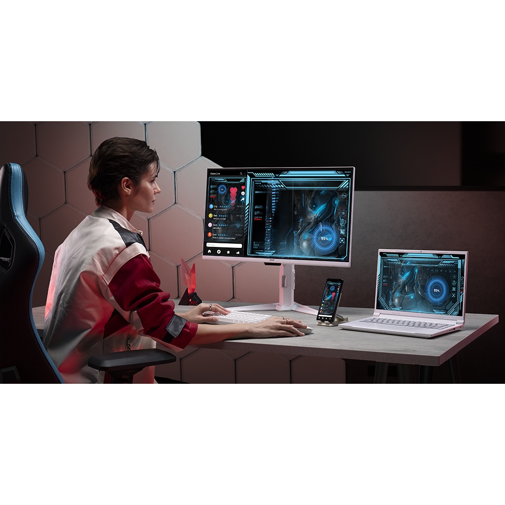 Monitor LED IPS ACER Nitro GA271UP, 27", QHD, 180Hz, AMD FreeSync, HDR10, boxe, alb