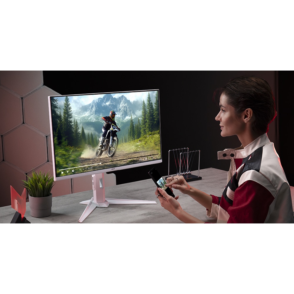 Monitor LED IPS ACER Nitro GA321QUP, 31.5", QHD, 180Hz, AMD FreeSync, HDR10, boxe, alb