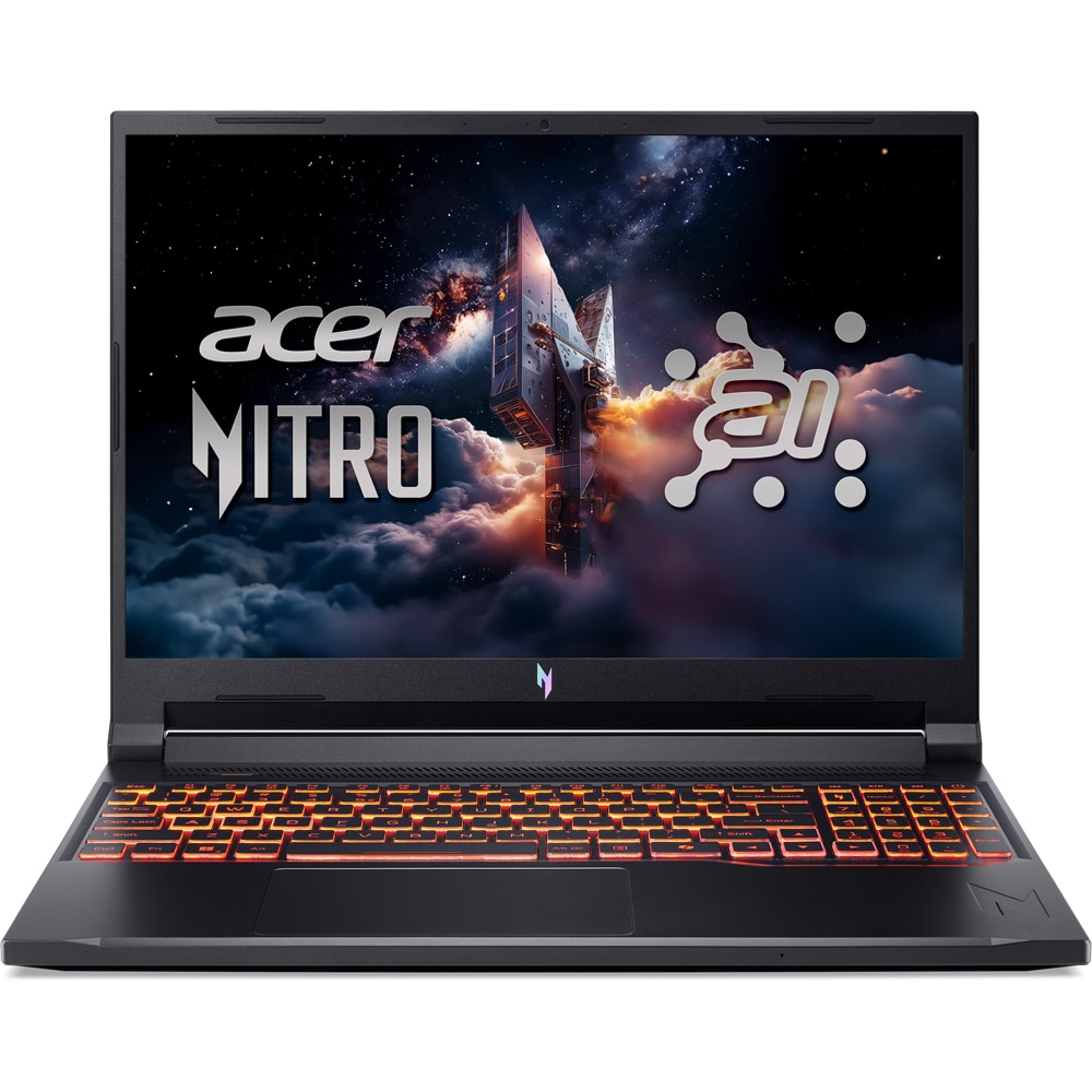 Laptop Gaming ACER Nitro V16 AI ANV16-42-R2EE, AMD Ryzen 5 240 pana la 5GHz, 16" WUXGA, 16GB, SSD 512GB, NVIDIA GeForce RTX 5050 8GB, Free DOS, Shale Black