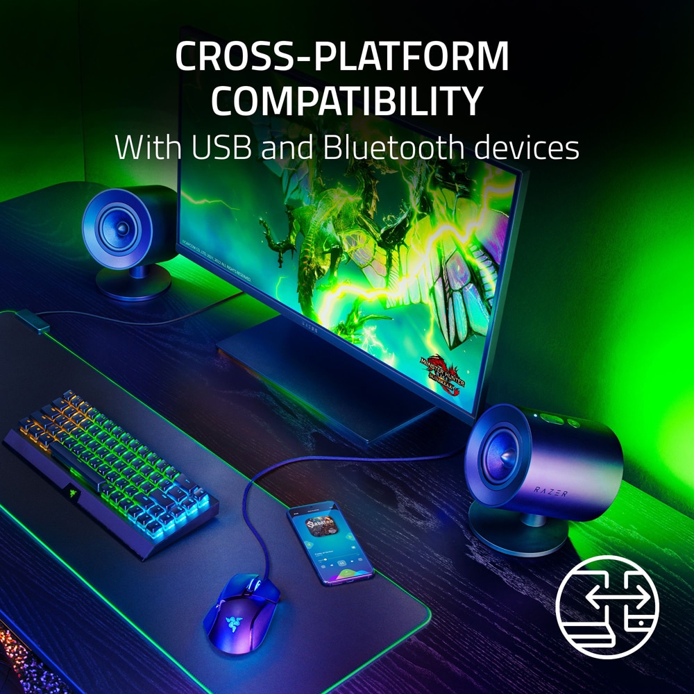 Boxe RAZER Nommo V2, 2.1, Bluetooth, negru
