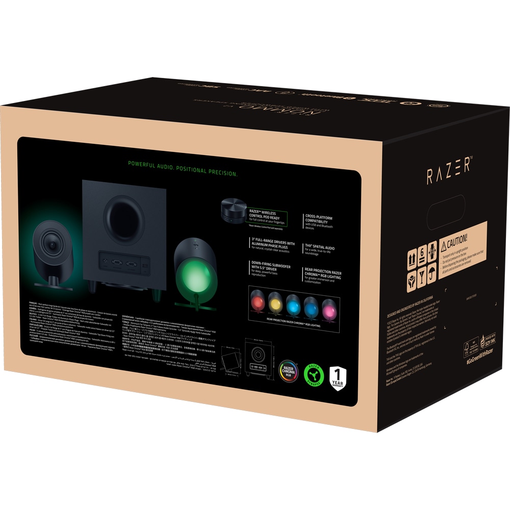 Boxe RAZER Nommo V2, 2.1, Bluetooth, negru