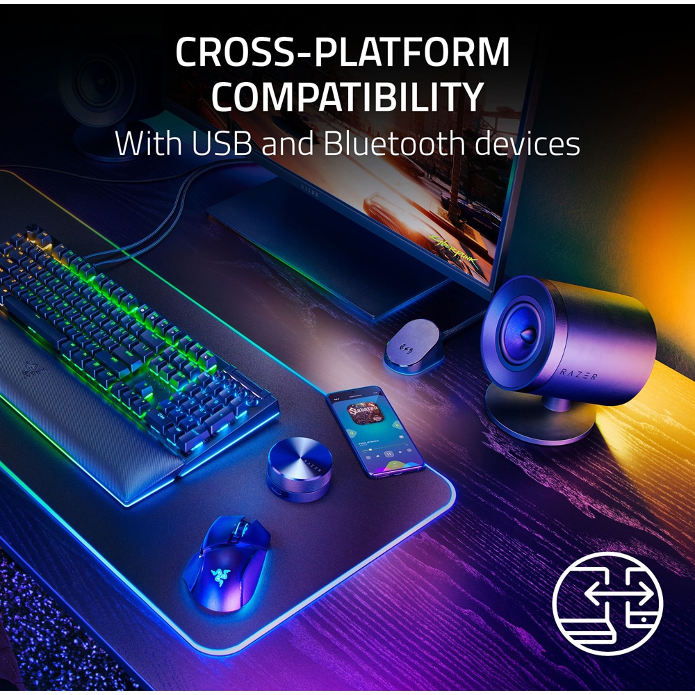 Boxe RAZER Nommo V2 Pro, 2.1, Bluetooth, Wireless Control Pod, negru