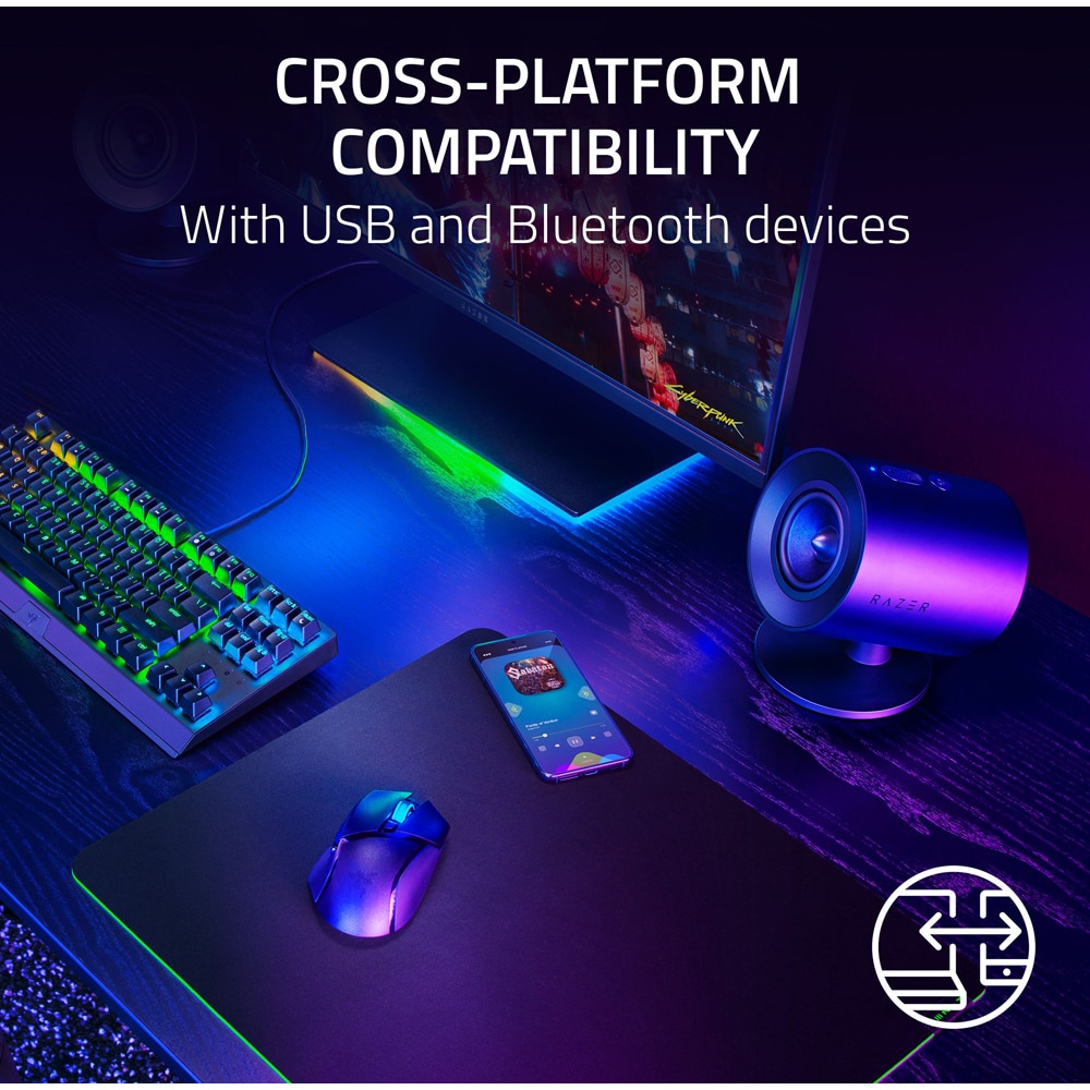 Boxe RAZER Nommo V2 X, 2.0, Bluetooth, negru