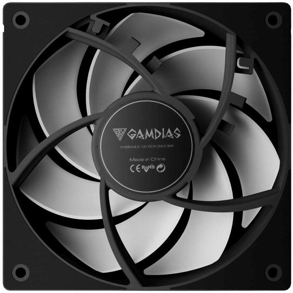 Set 3 ventilatoare Gamdias Notus M1-1203 ARGB, 3x120mm, negru