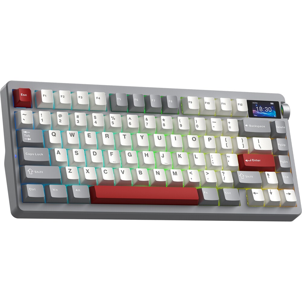 Tastatura Gaming Wireless mecanica AULA Nova 75, Bluetooth, USB, Layout US, gri