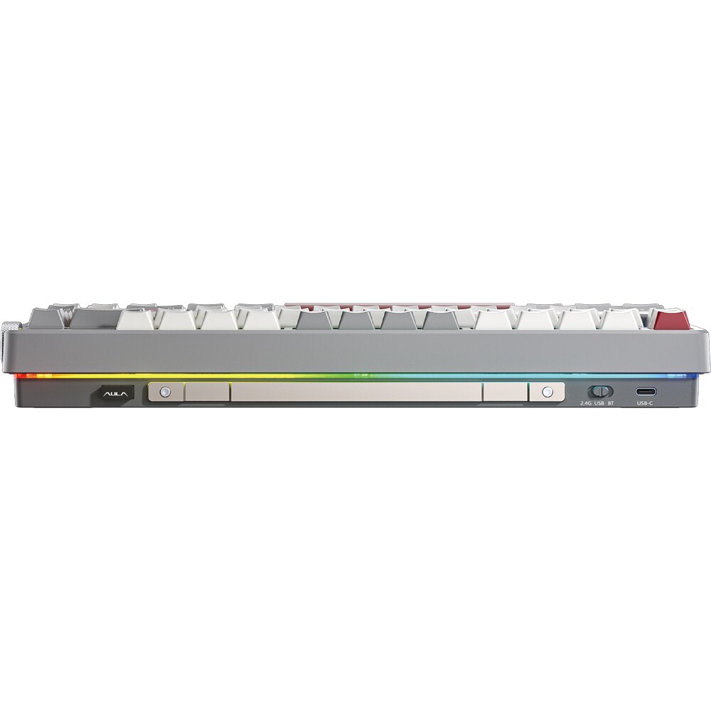 Tastatura Gaming Wireless mecanica AULA Nova 75, Bluetooth, USB, Layout US, gri