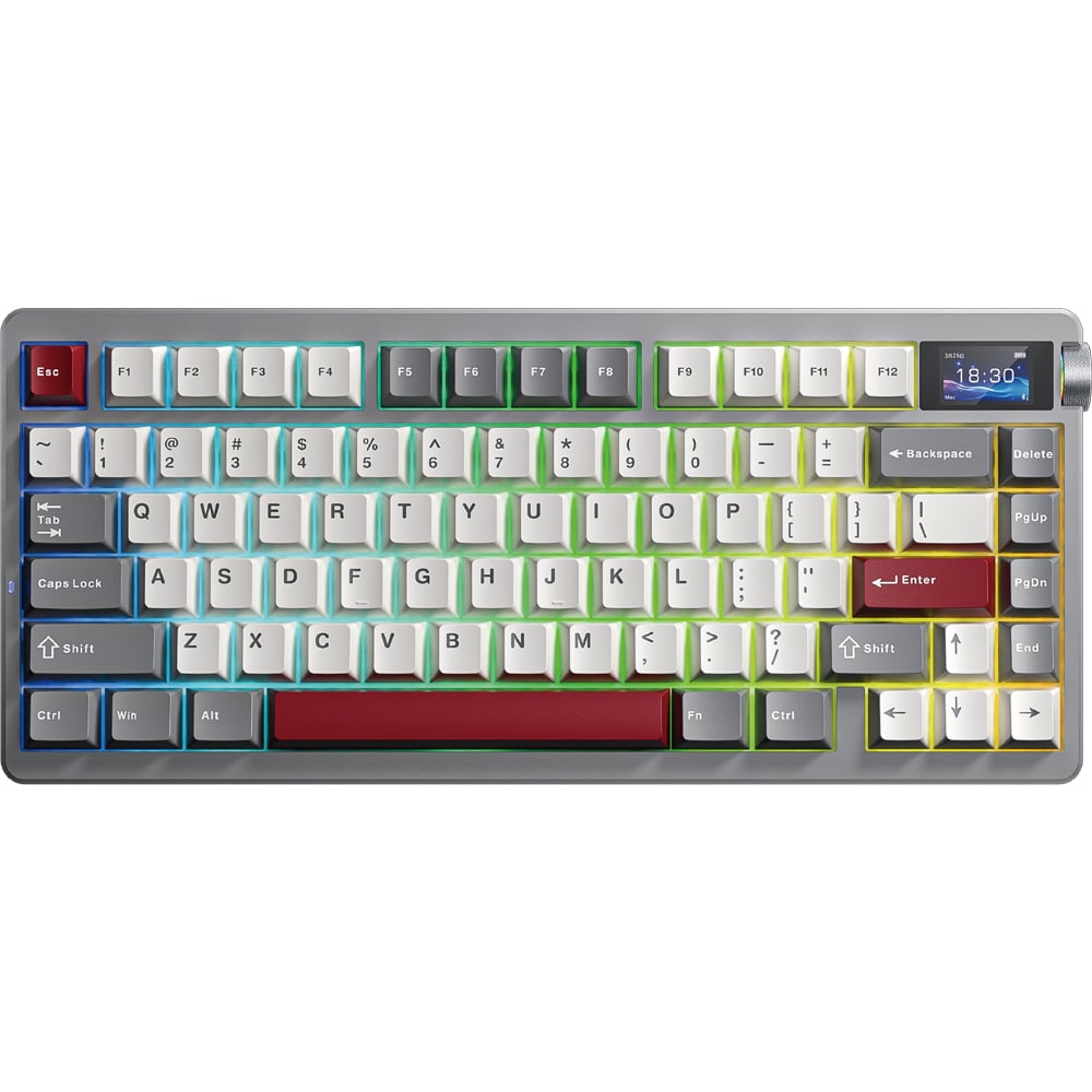 Tastatura Gaming Wireless mecanica AULA Nova 75, Bluetooth, USB, Layout US, gri