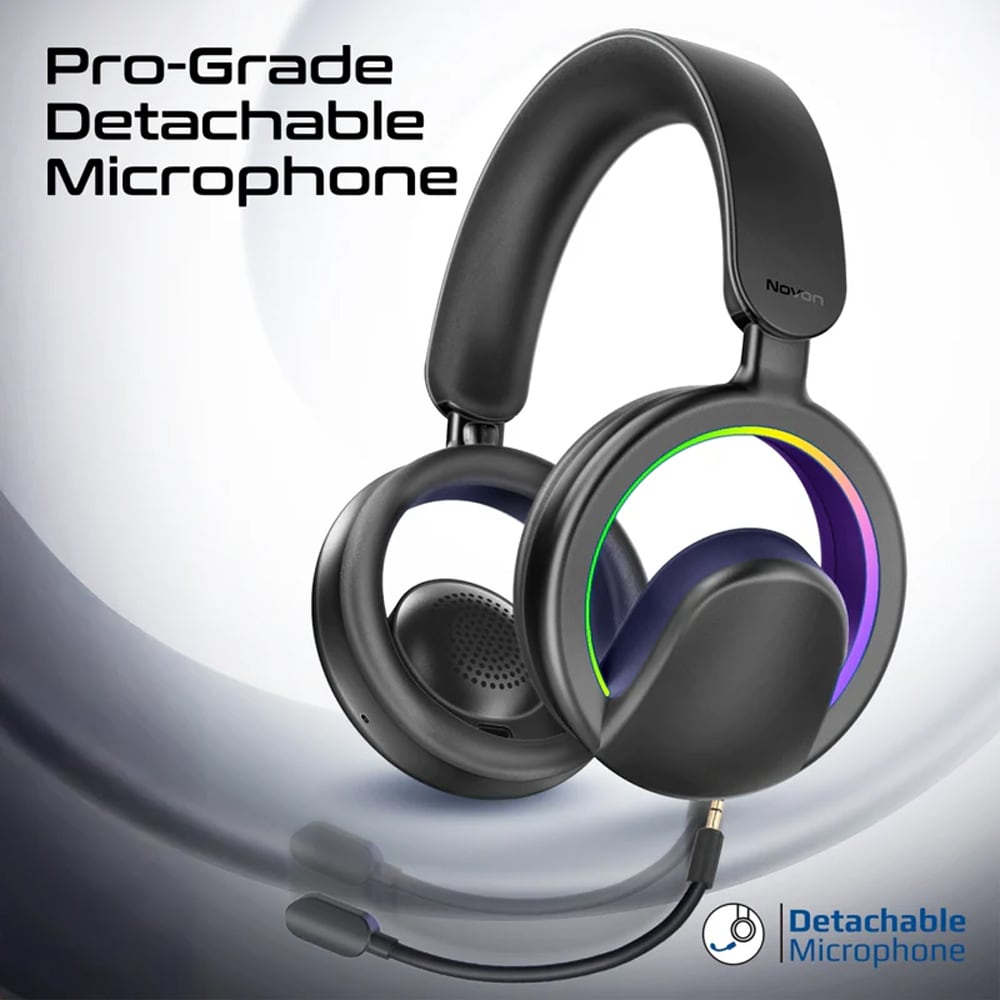 Casti PROMATE Novon, Bluetooth, Over-ear, Microfon, negru