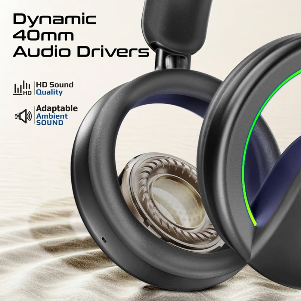 Casti PROMATE Novon, Bluetooth, Over-ear, Microfon, negru