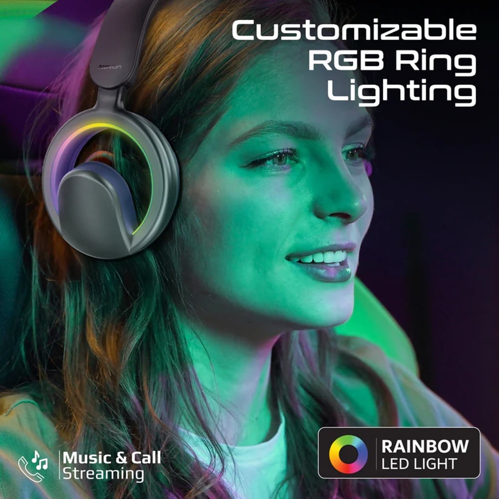 Casti PROMATE Novon, Bluetooth, Over-ear, Microfon, negru