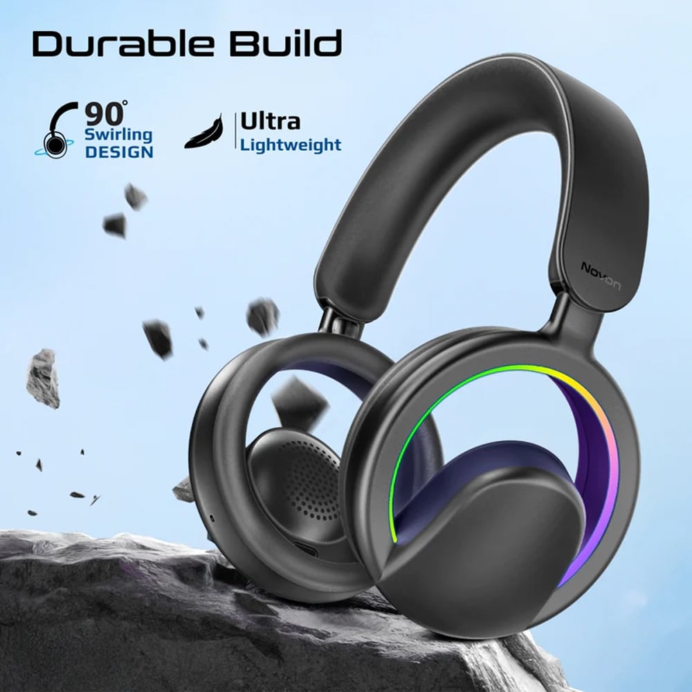 Casti PROMATE Novon, Bluetooth, Over-ear, Microfon, negru