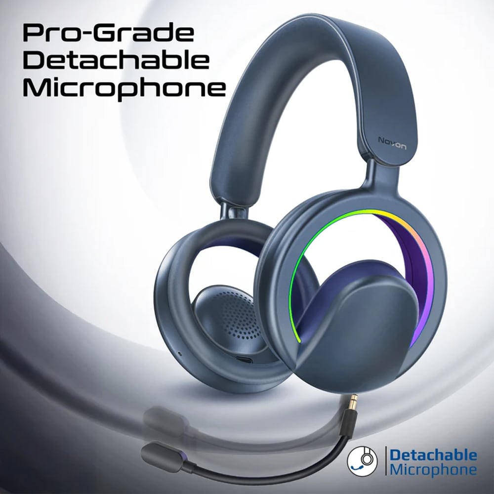 Casti PROMATE Novon, Bluetooth, Over-ear, Microfon, albastru