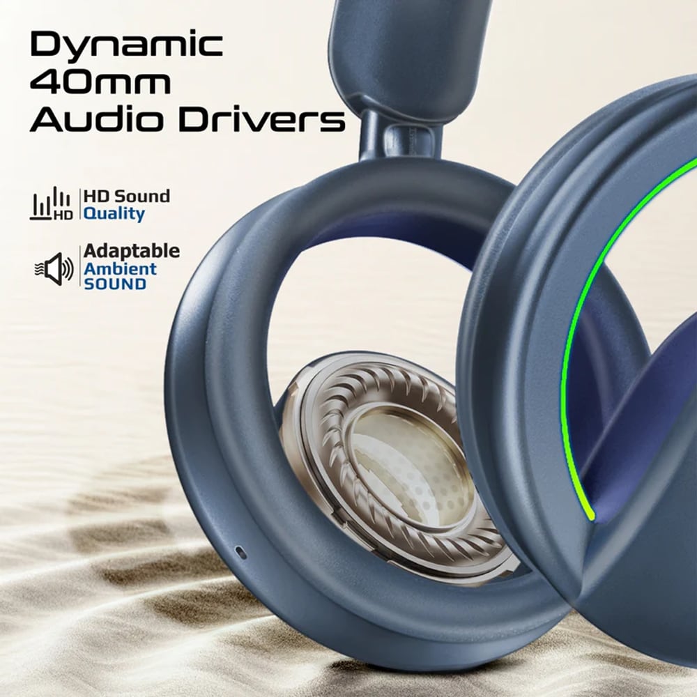 Casti PROMATE Novon, Bluetooth, Over-ear, Microfon, albastru