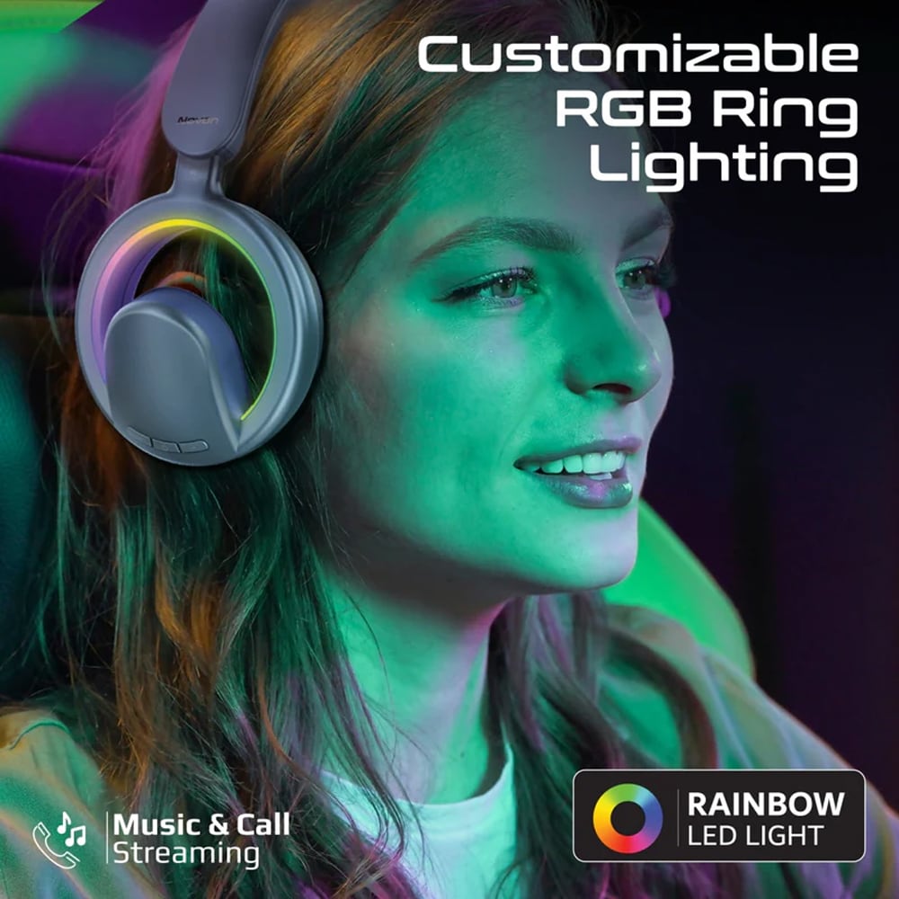 Casti PROMATE Novon, Bluetooth, Over-ear, Microfon, albastru