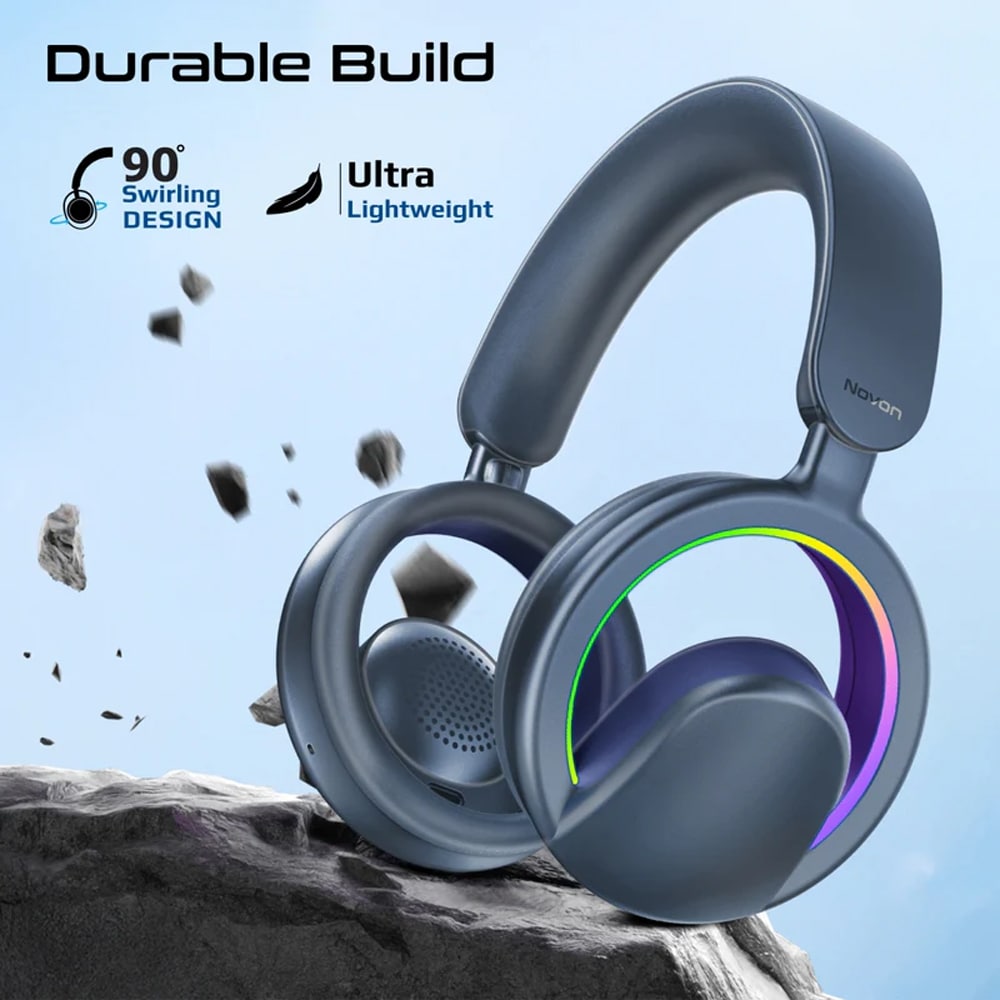 Casti PROMATE Novon, Bluetooth, Over-ear, Microfon, albastru