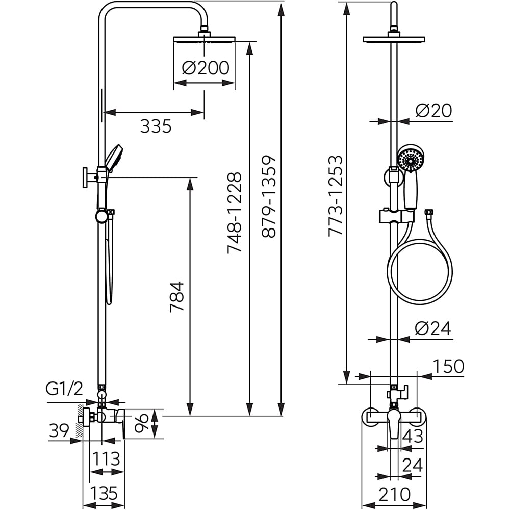 Sistem dus FERRO Ritto NP84-BTR7U-BL, 3 functii, negru
