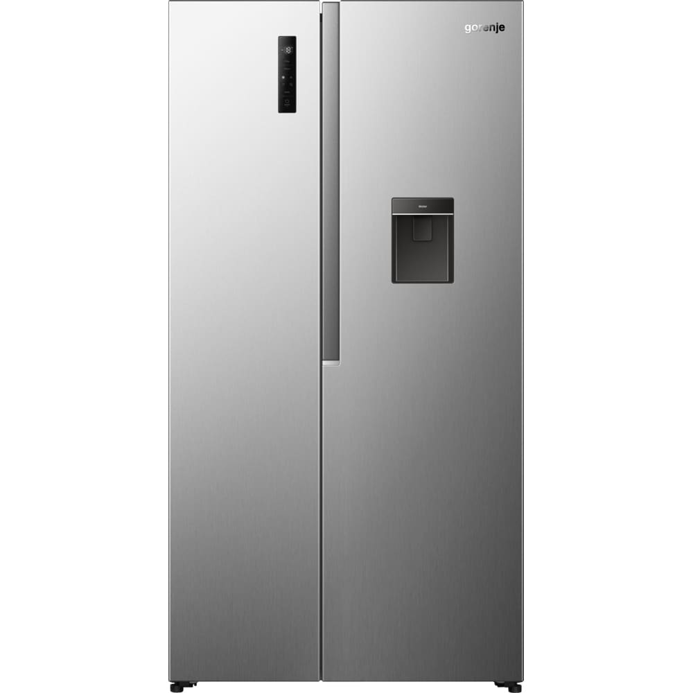 Side by Side GORENJE NRS917E41XWD, NoFrost Plus, 541 l, H 178.6 cm, Clasa E, Dozator apa, argintiu