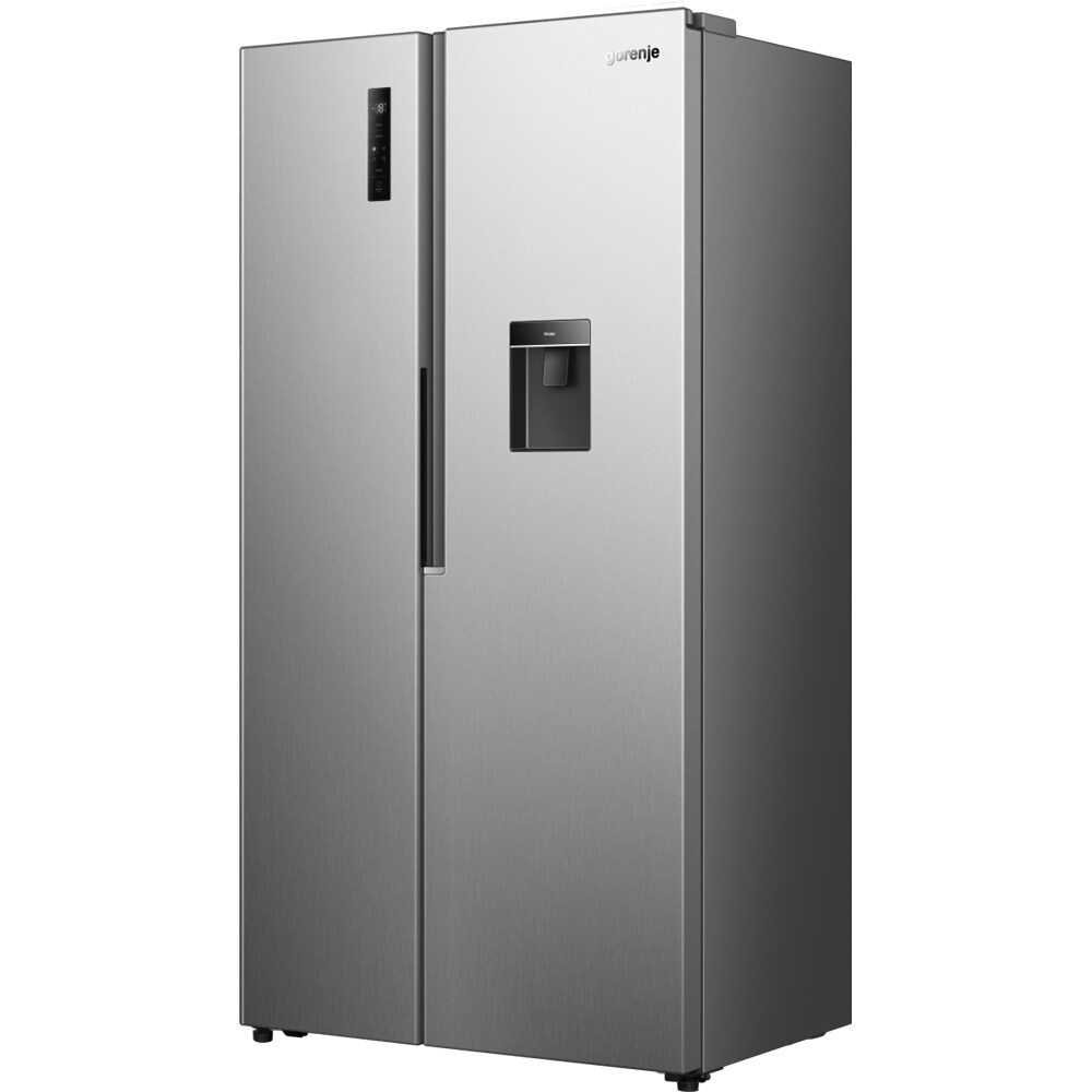 Side by Side GORENJE NRS917E41XWD, NoFrost Plus, 541 l, H 178.6 cm, Clasa E, Dozator apa, argintiu