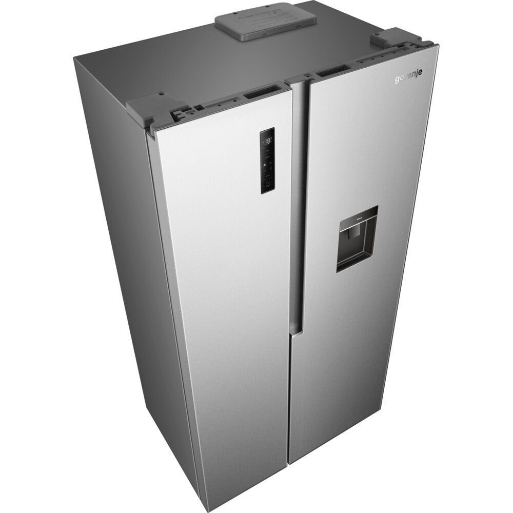 Side by Side GORENJE NRS917E41XWD, NoFrost Plus, 541 l, H 178.6 cm, Clasa E, Dozator apa, argintiu