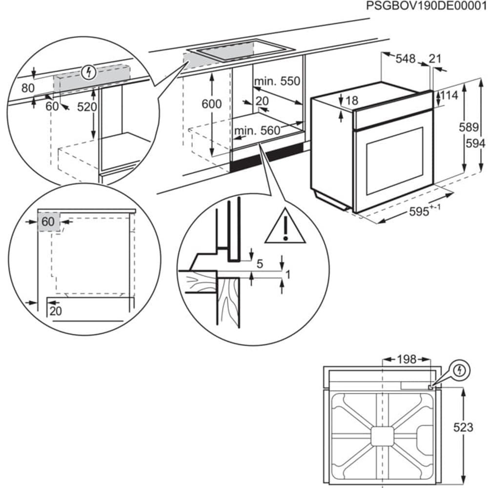Cuptor incorporabil AEG OA5AB21SM, Electric, Gatire cu abur, 72 l, Clasa A+, inox antiamprenta