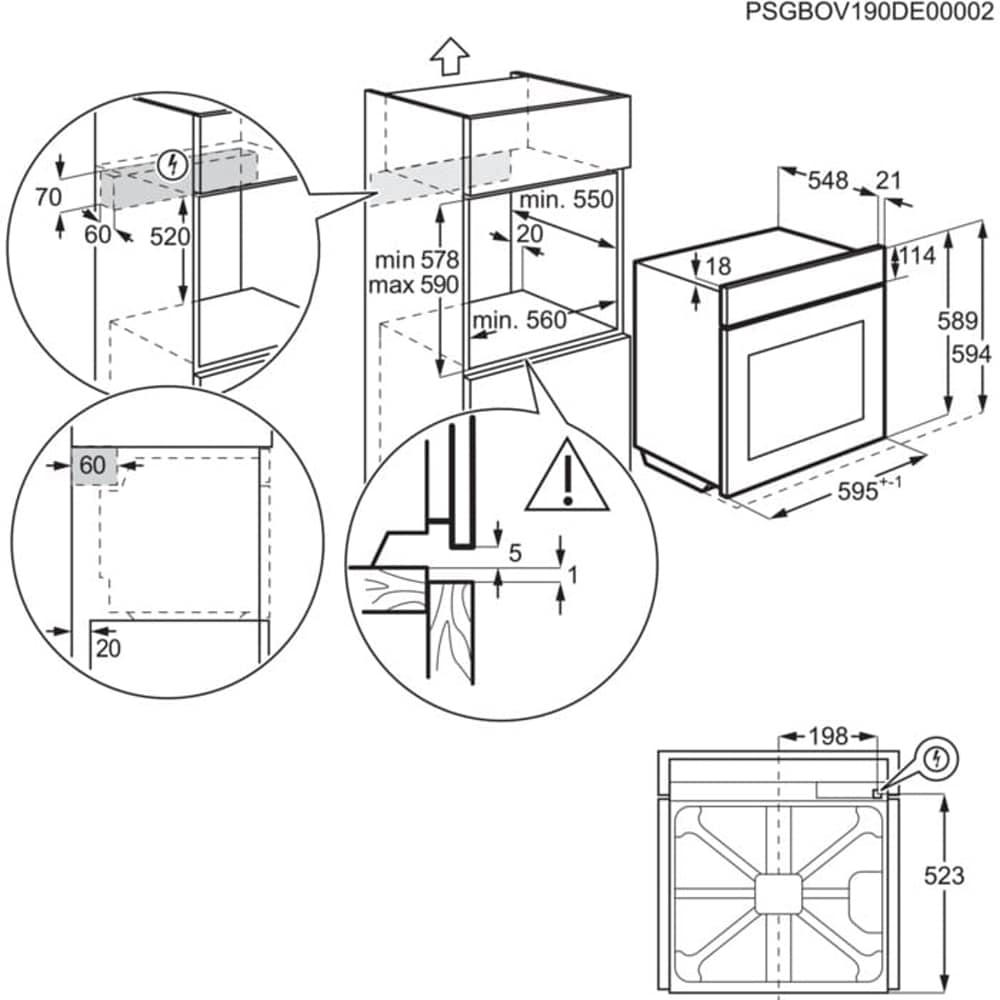 Cuptor incorporabil AEG OA5AB21SM, Electric, Gatire cu abur, 72 l, Clasa A+, inox antiamprenta