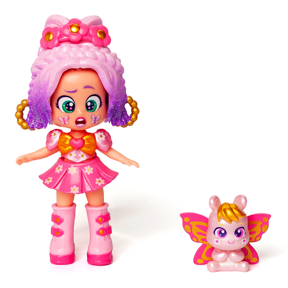 Set papusa KOOKYLOOS Dulap Dreamy Blossom 1100042503, 3 ani+, mov-galben