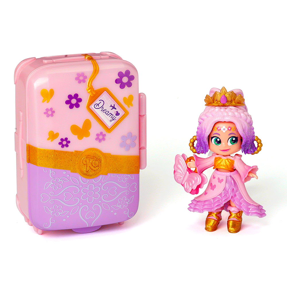 Set papusa KOOKYLOOS Dulap Dreamy Blossom 1100042503, 3 ani+, mov-galben