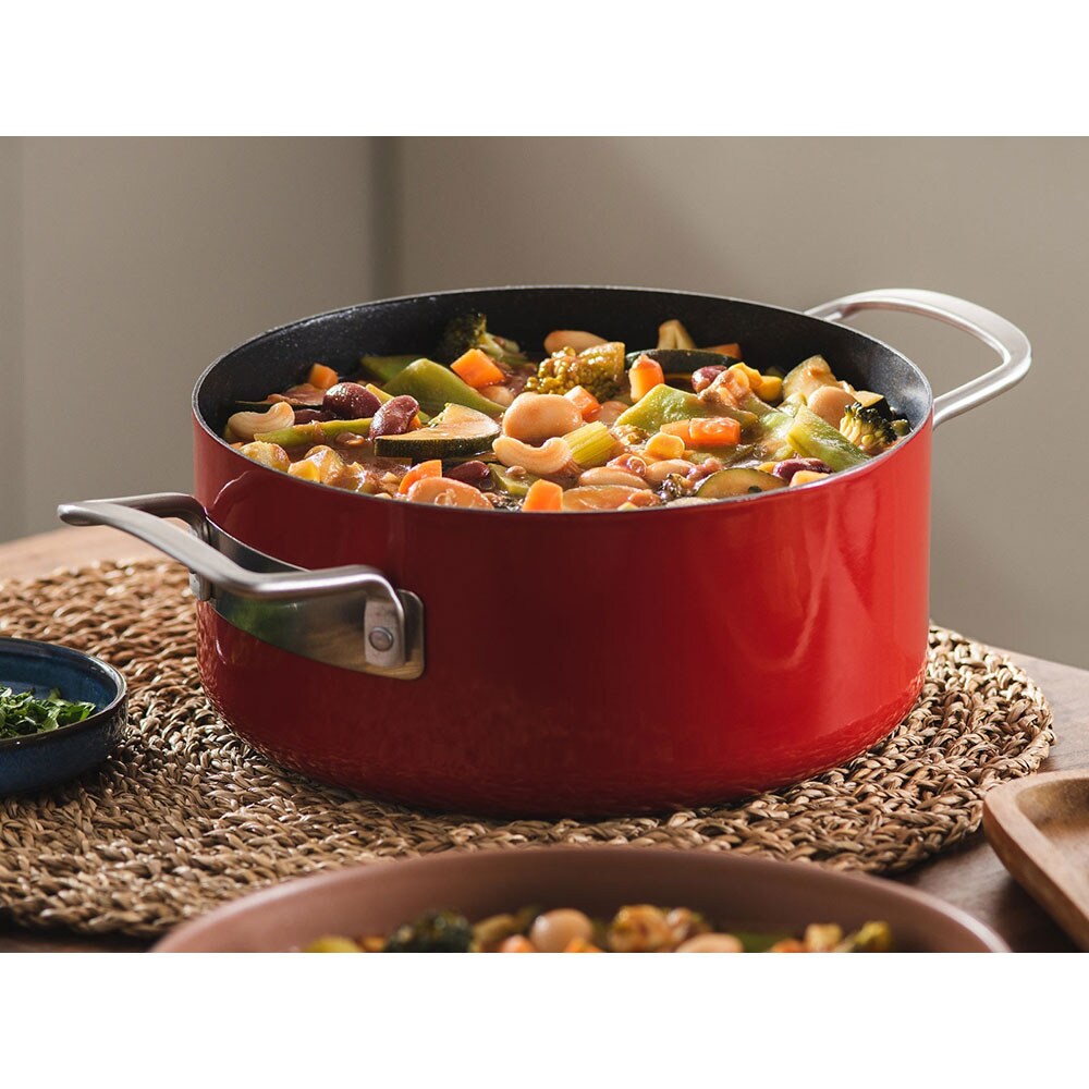 Oala DELIMANO Titanium Legend, 20cm, otel carbon, rosu