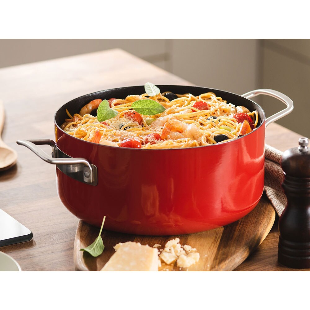 Oala DELIMANO Titanium Legend, 20cm, otel carbon, rosu