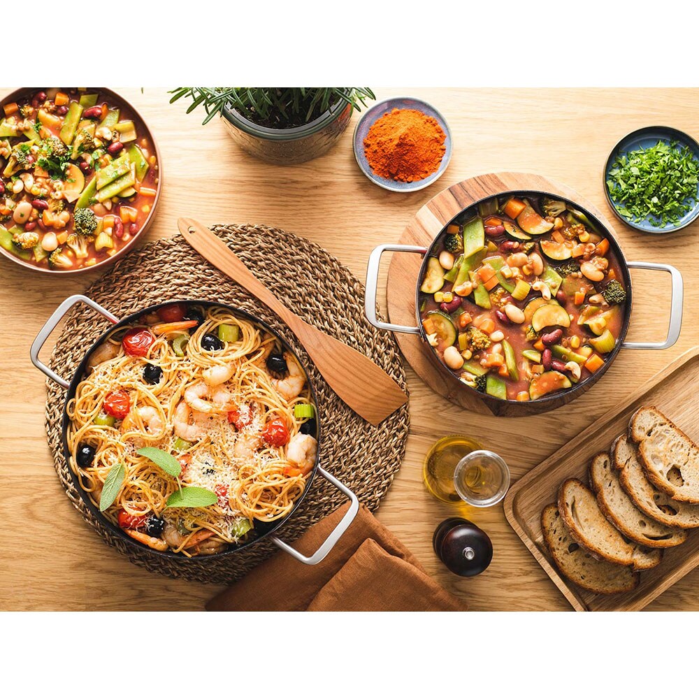 Oala DELIMANO Titanium Legend, 20cm, otel carbon, rosu