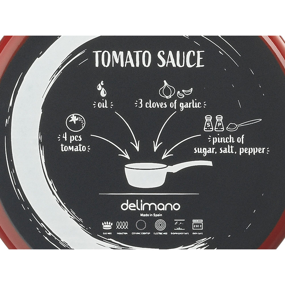 Cratita DELIMANO Titanium Legend, 16cm, otel carbon, rosu