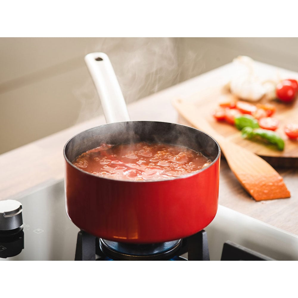 Cratita DELIMANO Titanium Legend, 16cm, otel carbon, rosu