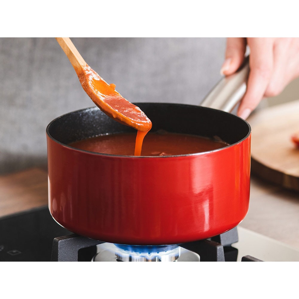 Cratita DELIMANO Titanium Legend, 16cm, otel carbon, rosu