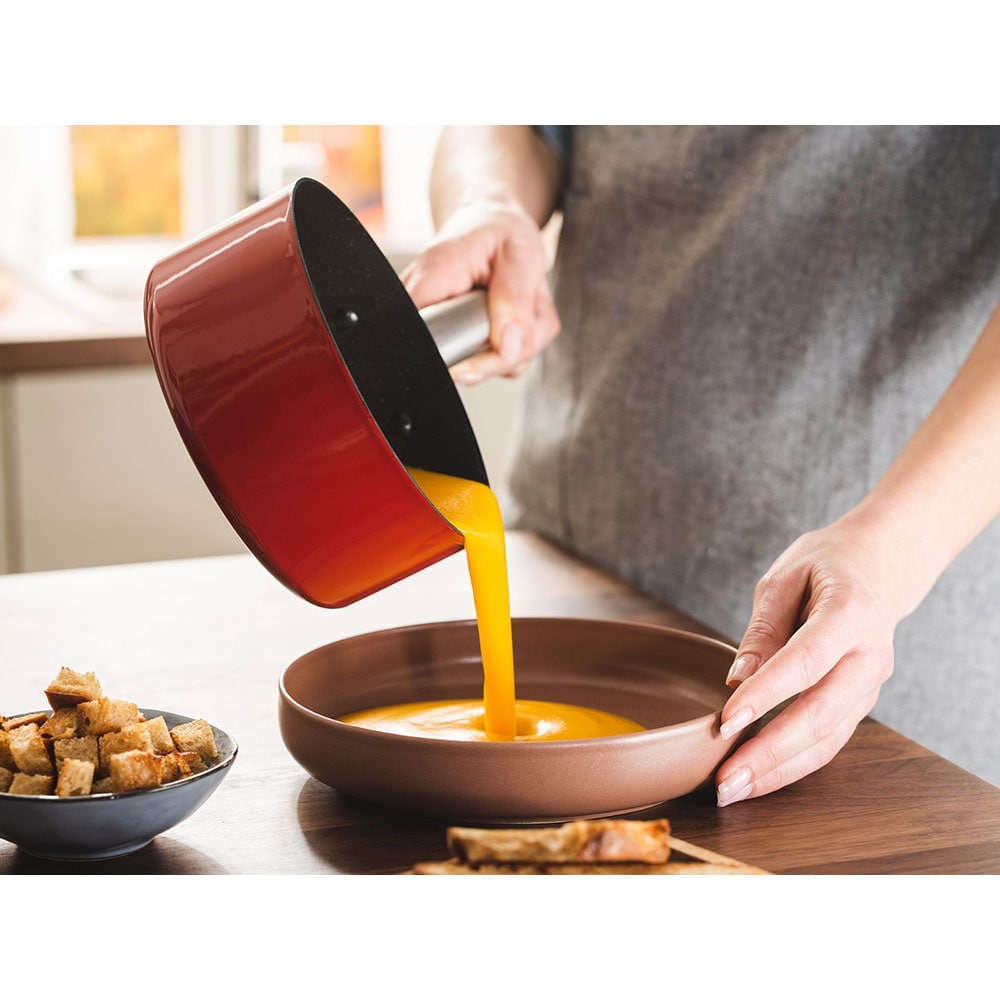 Cratita DELIMANO Titanium Legend, 16cm, otel carbon, rosu