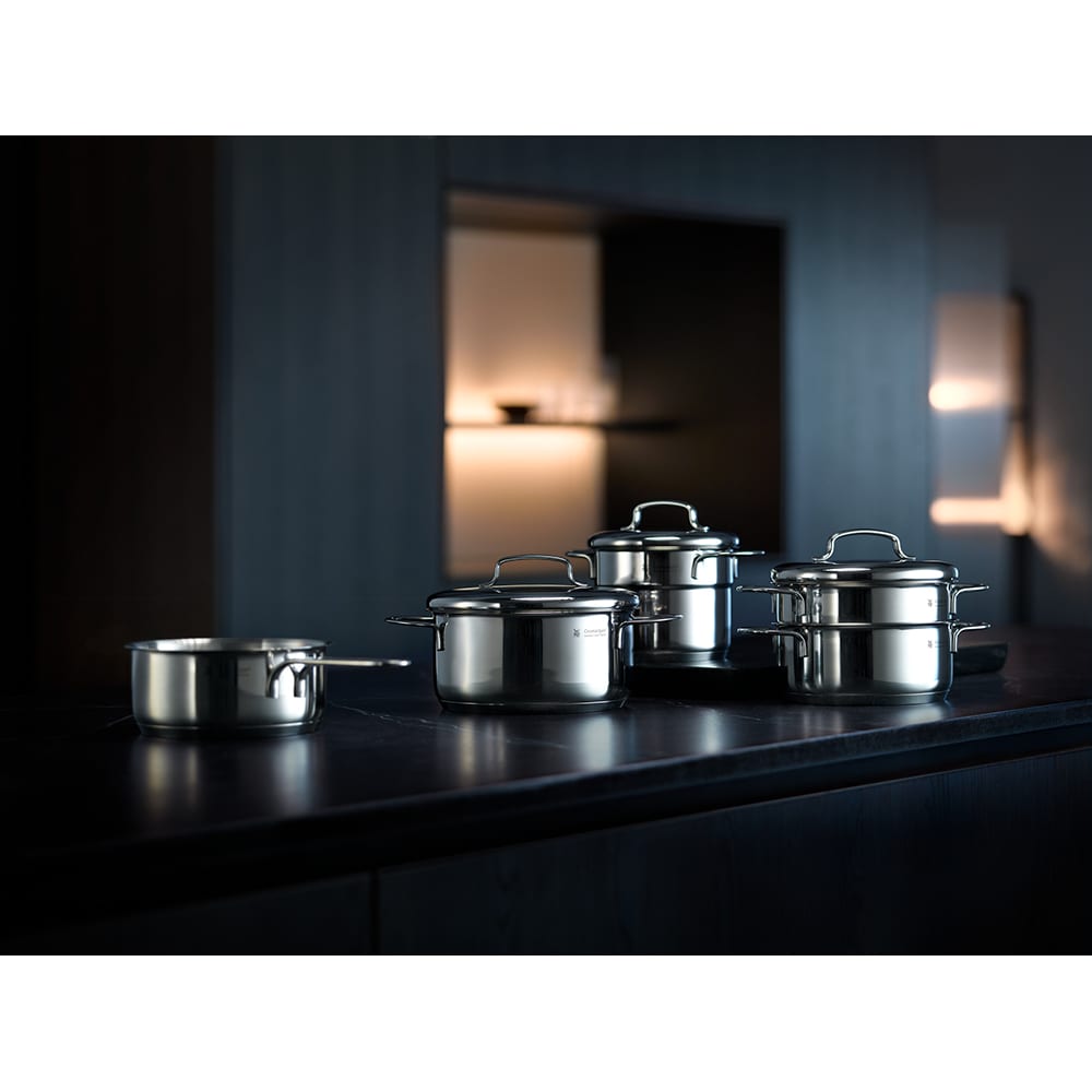 Set vase WMF Mini 718556040, 5 piese, 12-16cm, 0.9-1.5l, inox, argintiu
