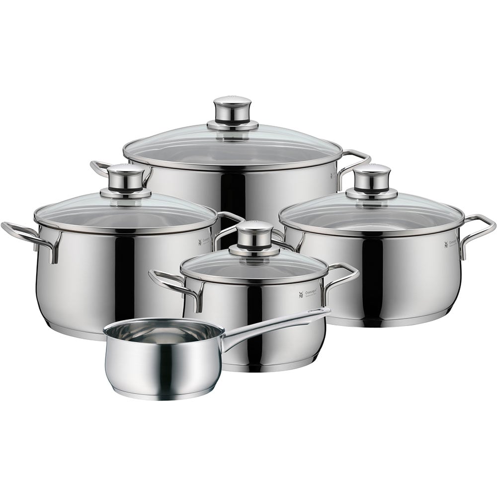 Set vase WMF Diadem Plus 733556040, 5 piese, 16-24cm, 1.5-6.5l, inox argintiu