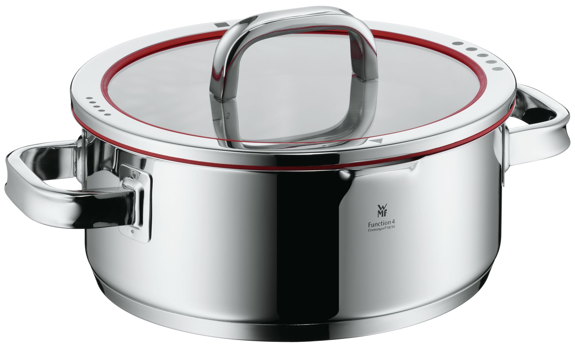 Cratita cu capac WMF 760246380, 4.1l, 24cm, otel inoxidabil, rosu