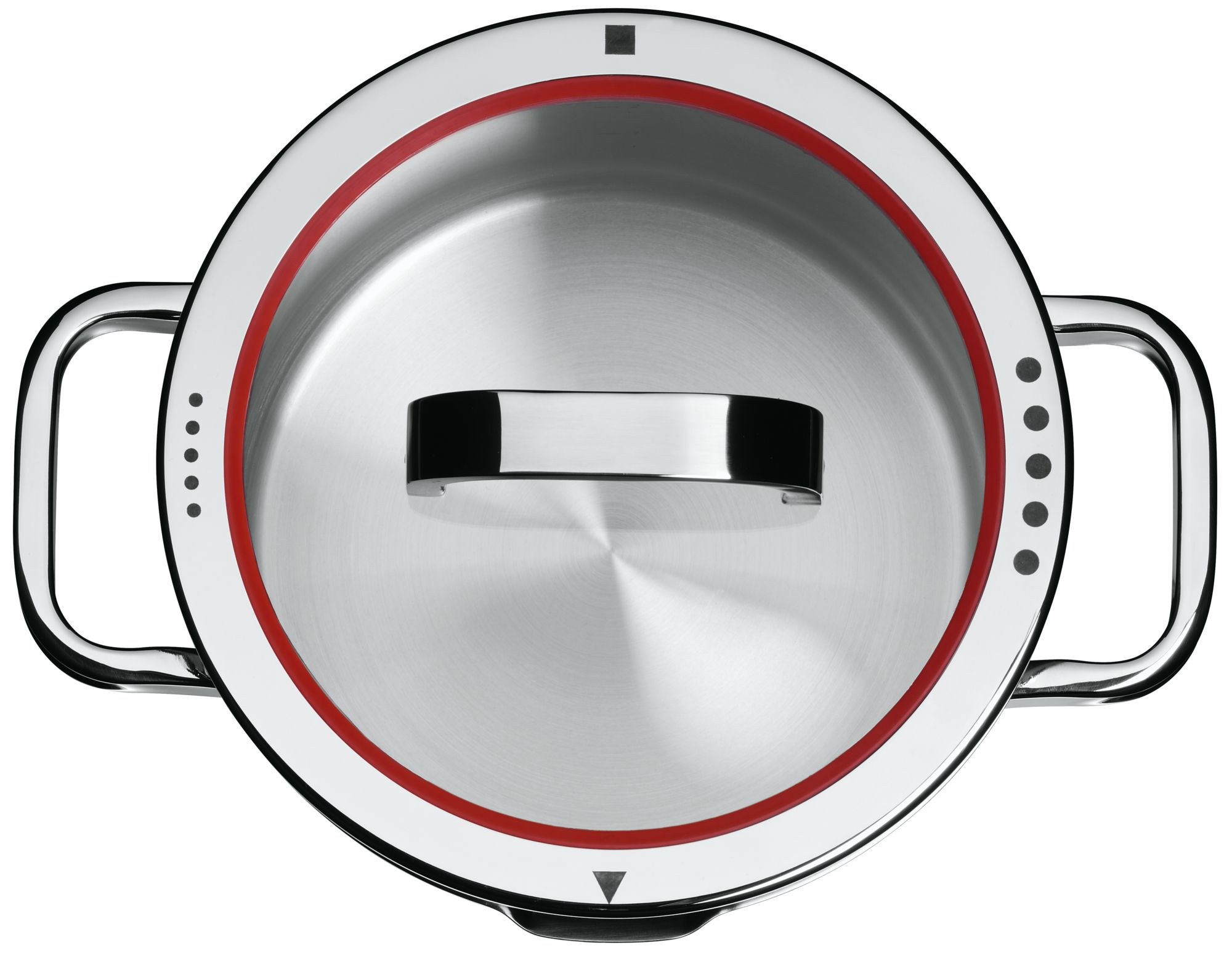 Cratita cu capac WMF 760246380, 4.1l, 24cm, otel inoxidabil, rosu