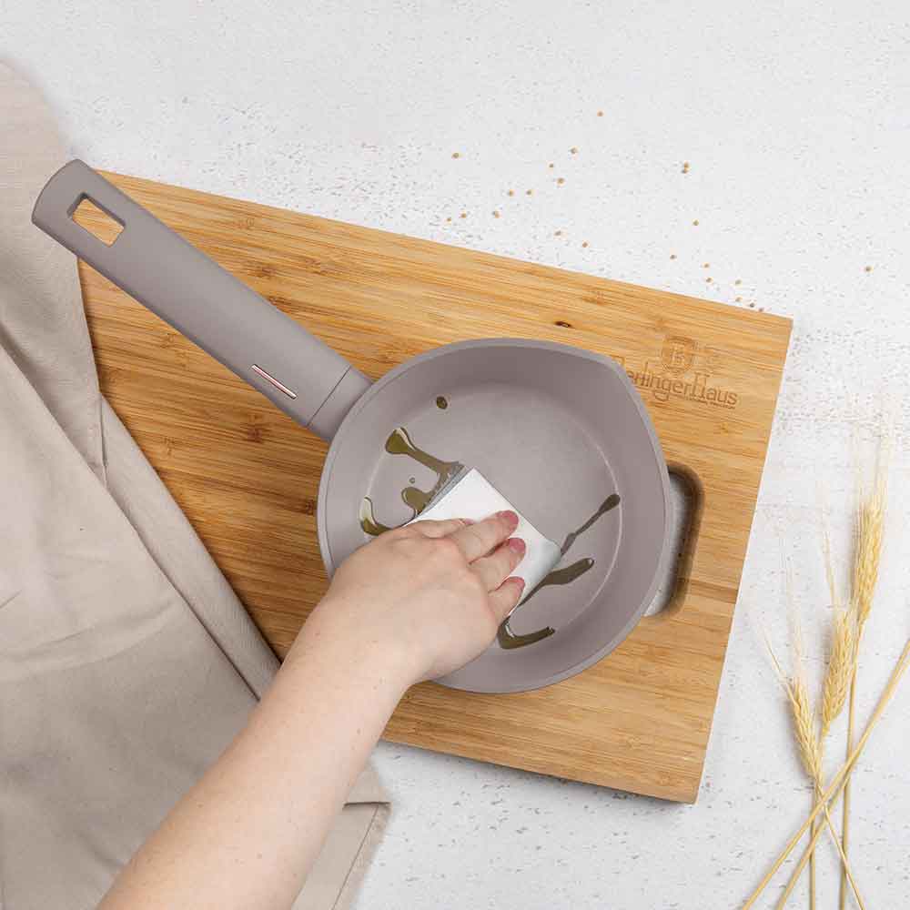 Cratita cu capac BERLINGER HAUS Taupe Collection BH 8087, 16 cm, aluminiu, gri
