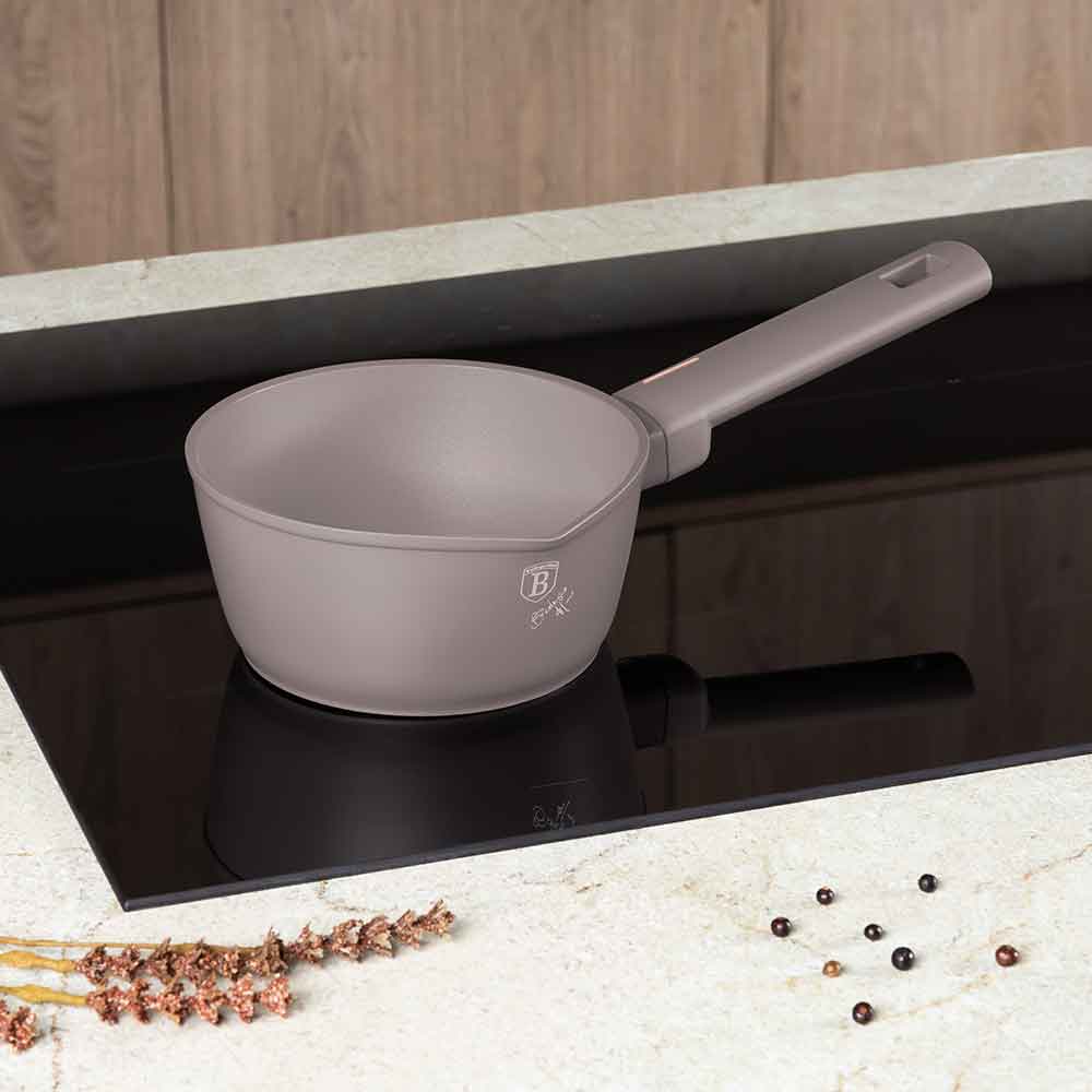 Cratita cu capac BERLINGER HAUS Taupe Collection BH 8087, 16 cm, aluminiu, gri