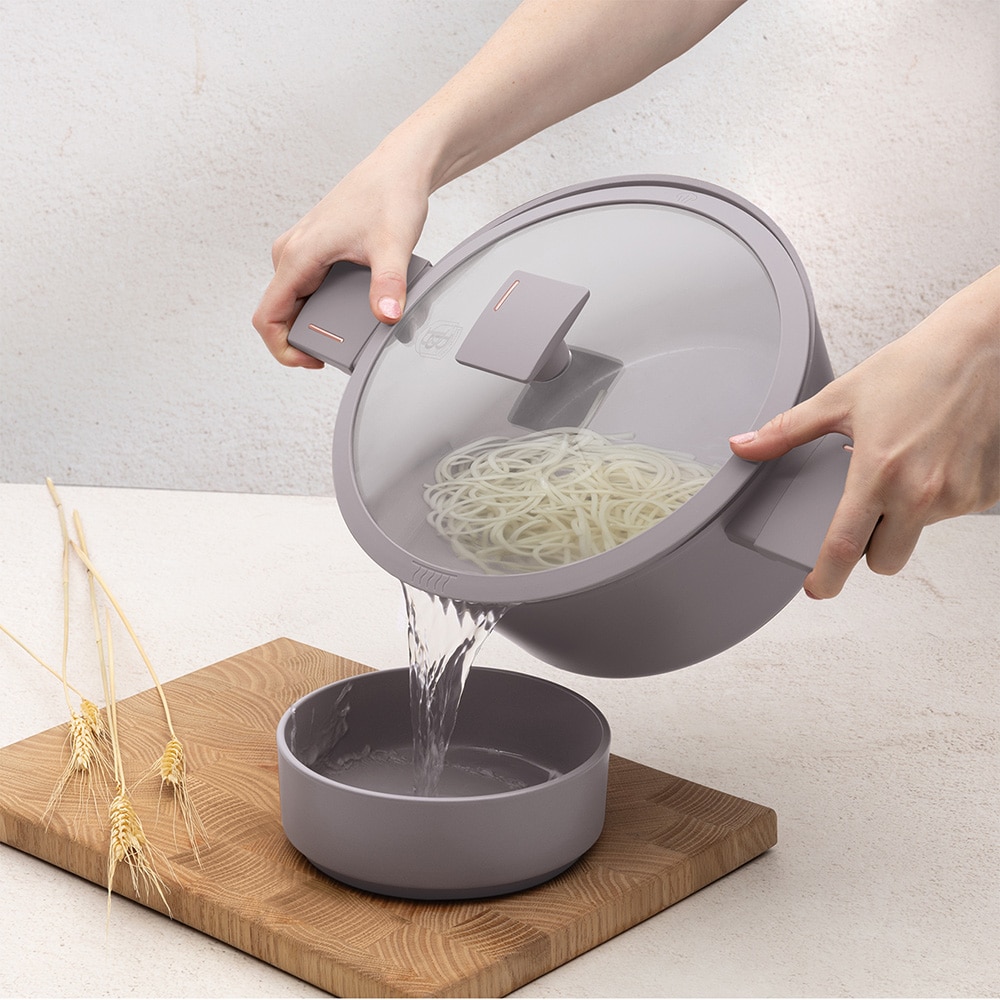 Cratita cu capac BERLINGER HAUS Taupe Collection BH/8101, 4.1l, 24 cm, aluminiu, gri