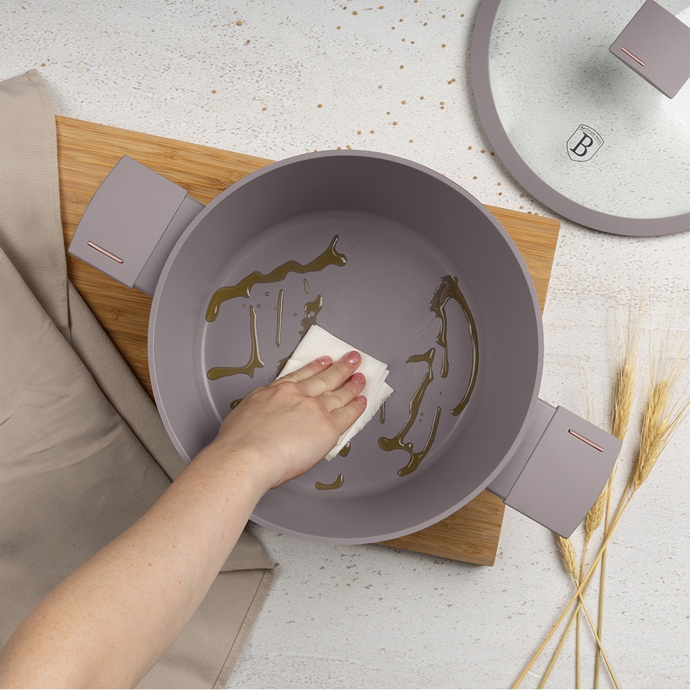 Cratita cu capac BERLINGER HAUS Taupe Collection BH/8101, 4.1l, 24 cm, aluminiu, gri