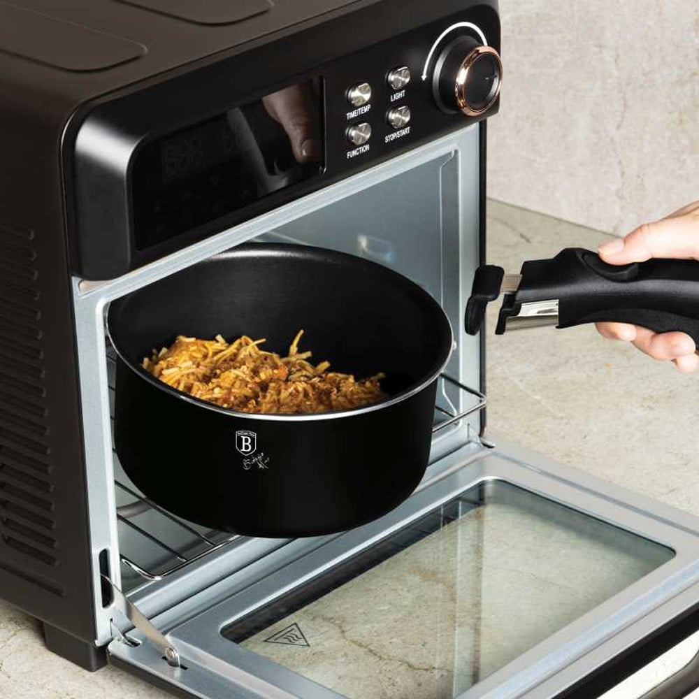 Set vase de gatit BERLINGER HAUS BH 8257, 9 piese, 1-2.2l, 20-24 cm, aluminiu, negru mat