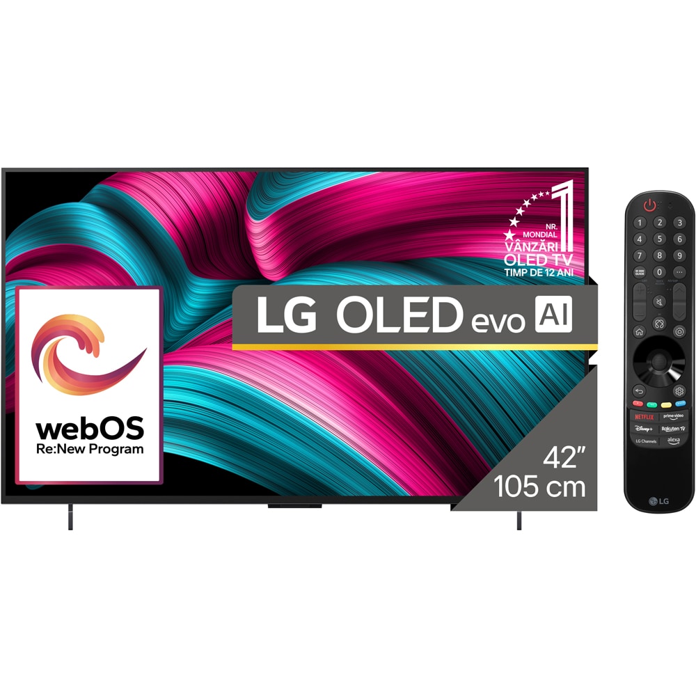 Televizor OLED Evo Smart LG 42C5ELB, Ultra HD 4K, HDR, 105cm
