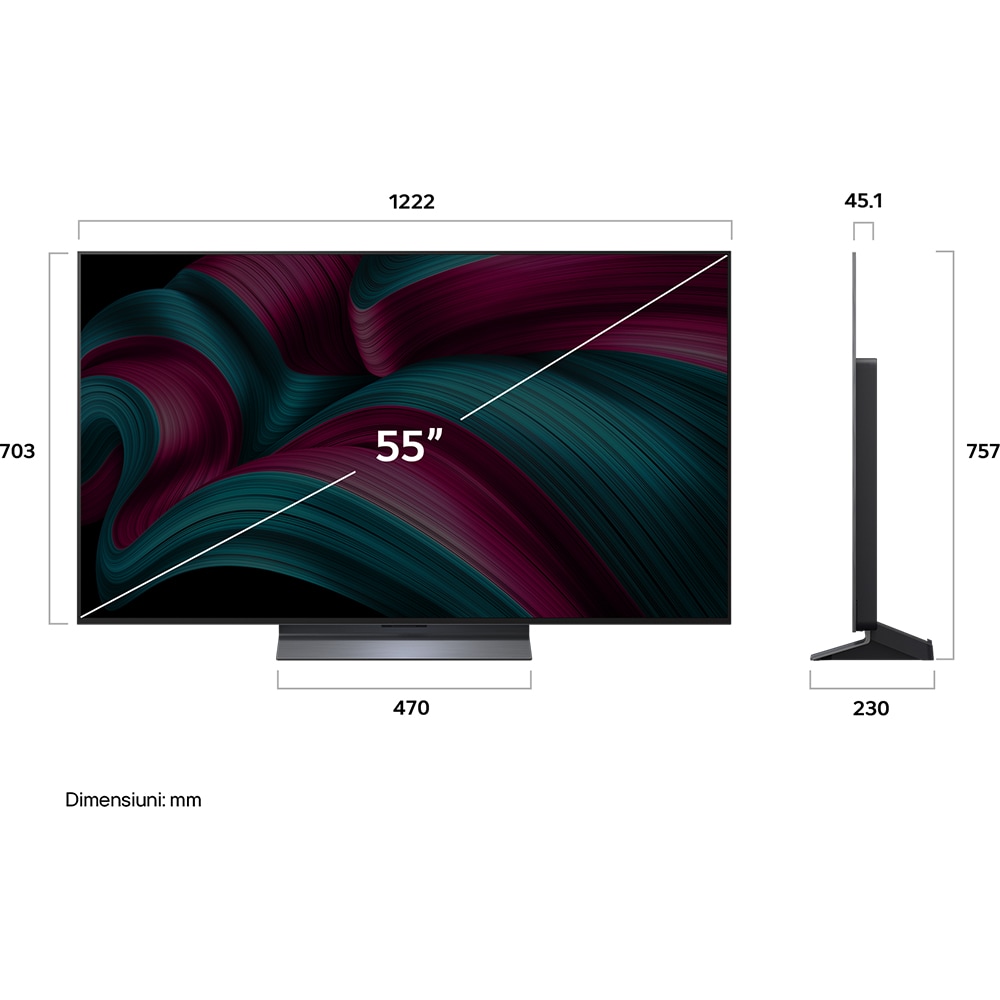 Televizor OLED Evo Smart LG 55C5ELB, Ultra HD 4K, HDR, 139cm