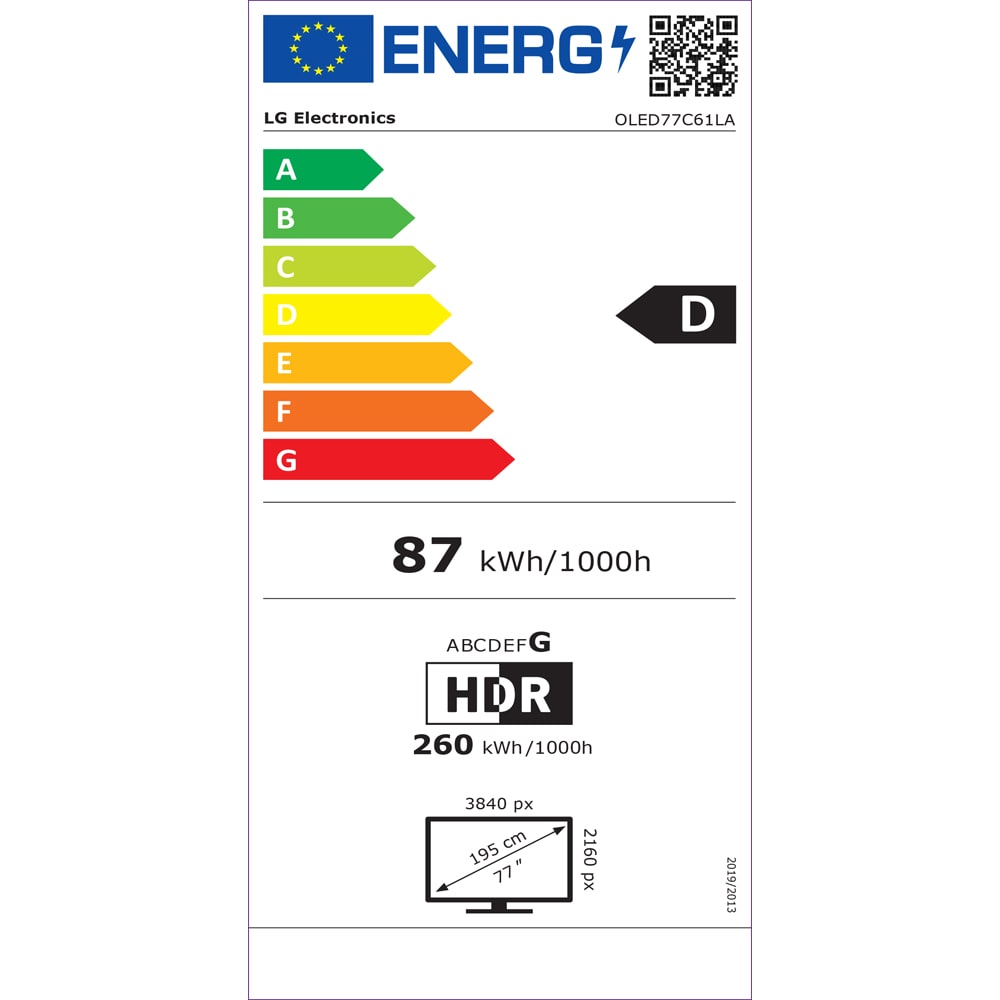 Televizor OLED Evo Smart LG 77C61LA, Ultra HD 4K, HDR, 195cm