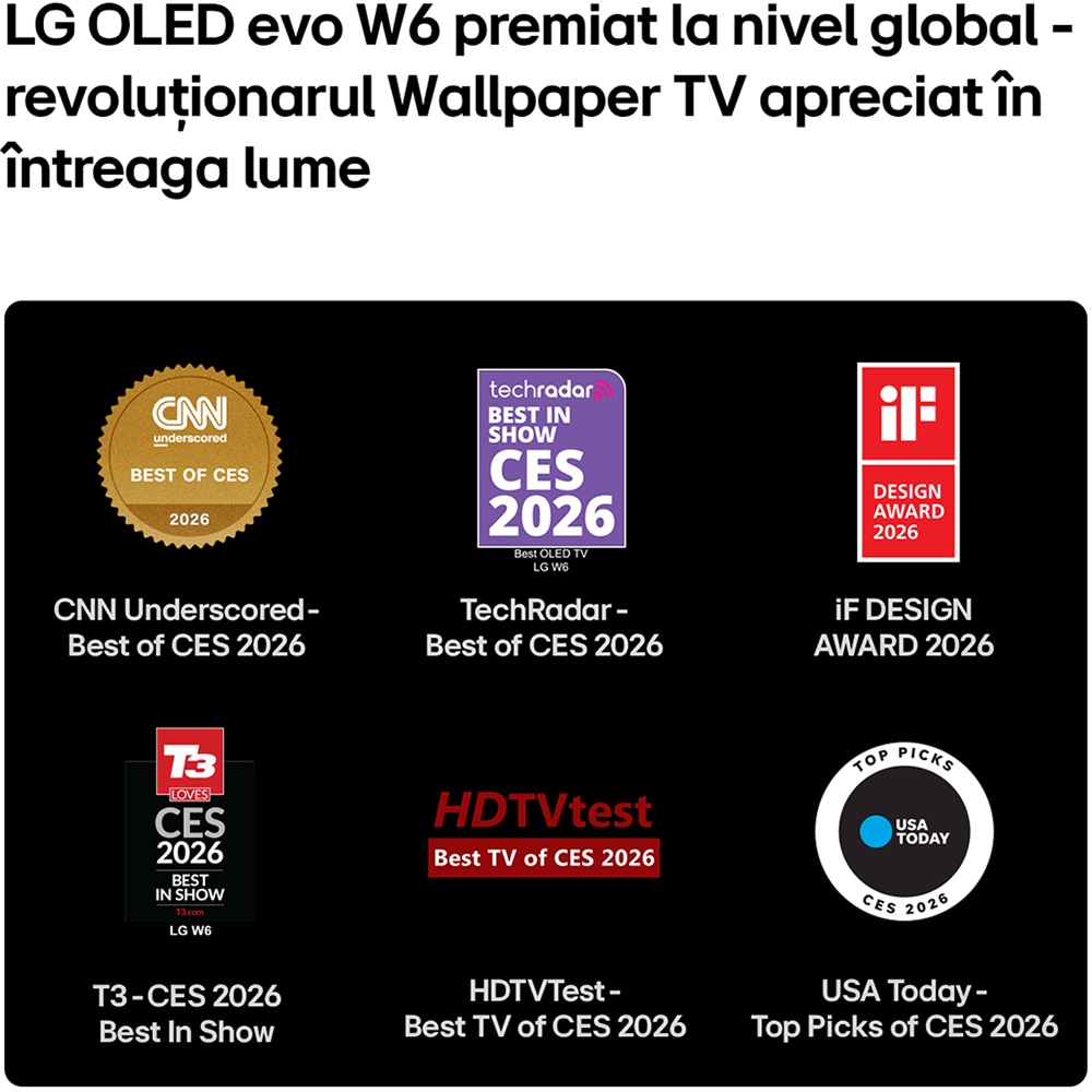 Televizor OLED Evo True Wireless LG OLED83W69LA, Ultra HD 4K, HDR, 209 cm