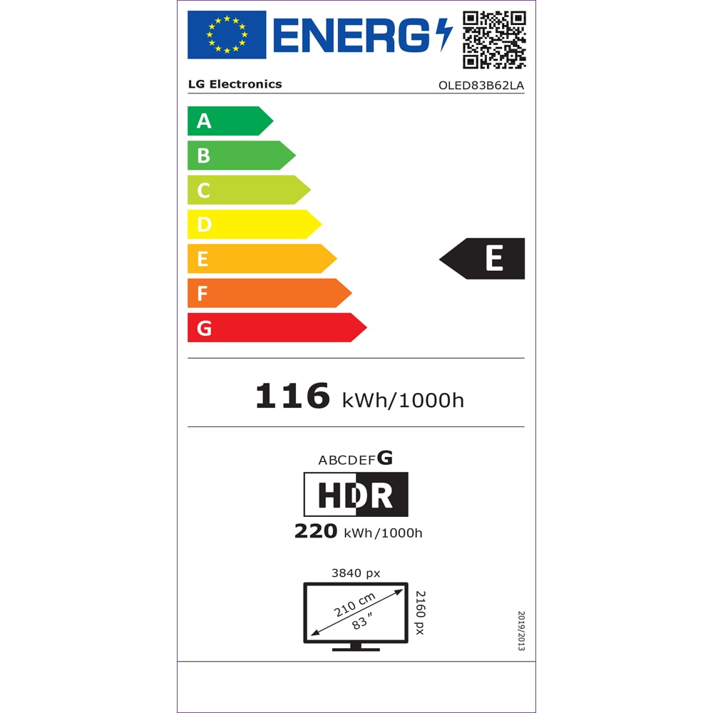 Televizor OLED Smart LG 83B62LA, Ultra HD 4K, HDR, 209 cm
