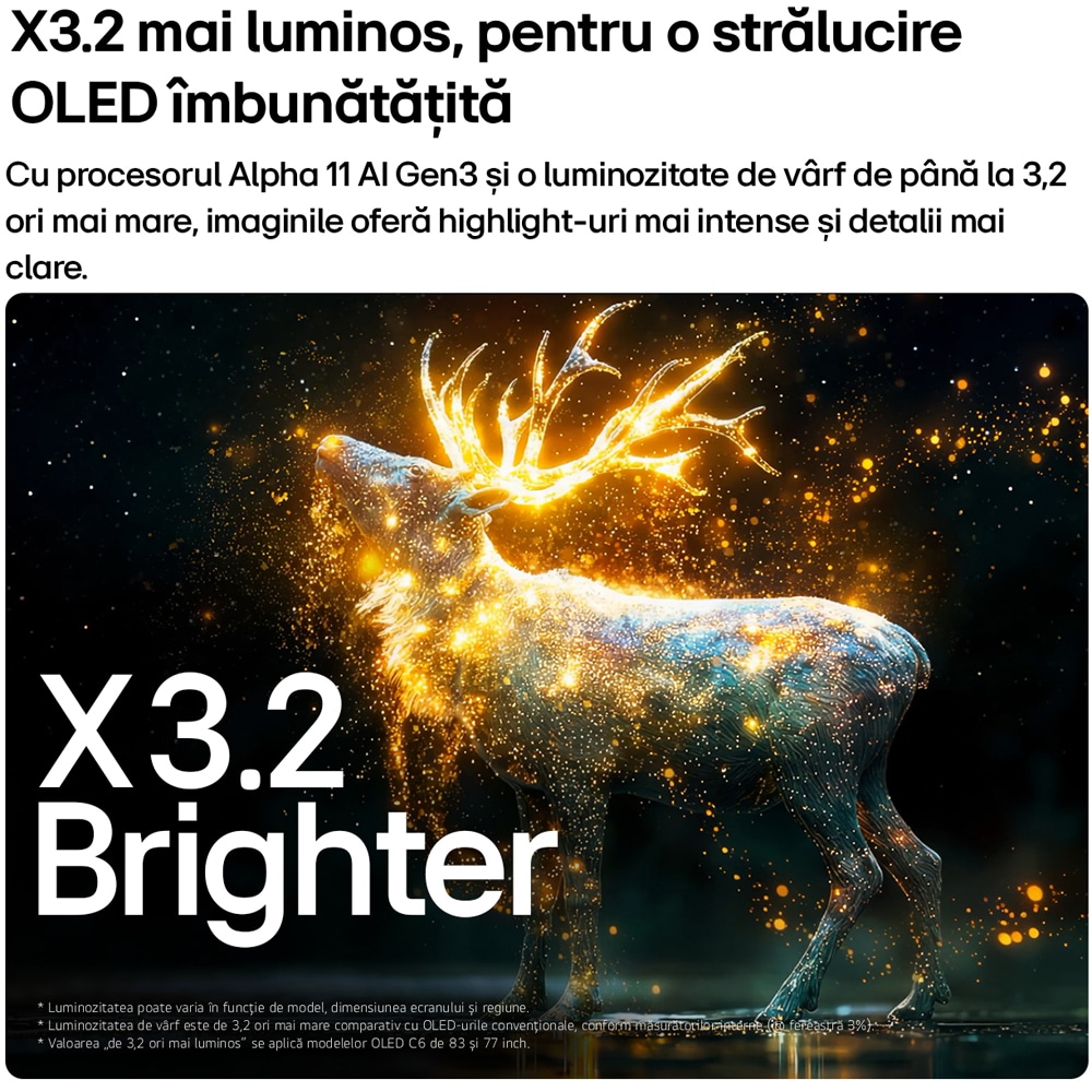 Televizor OLED Evo Smart LG 83C61LA, Ultra HD 4K, HDR, 210cm