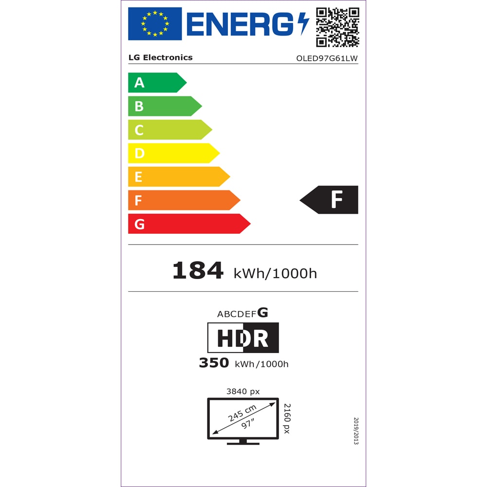 Televizor OLED Evo Smart LG 97G61LW, Ultra HD 4K, HDR, 245cm